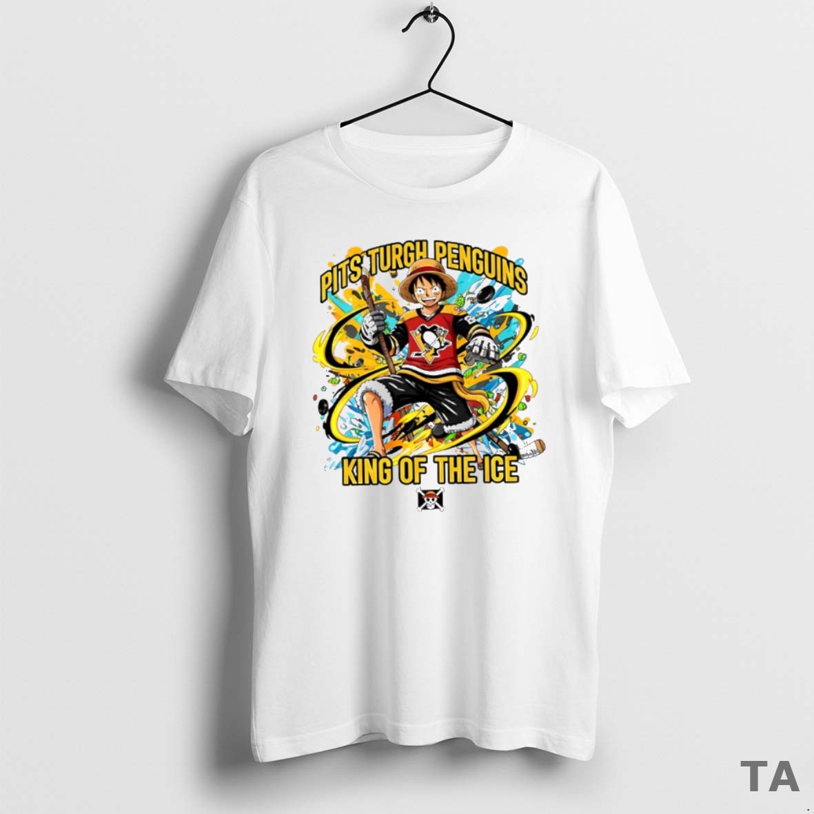 Top Pittsburgh Penguins One Piece Luffy King Of The Ice T Shirt Sweater