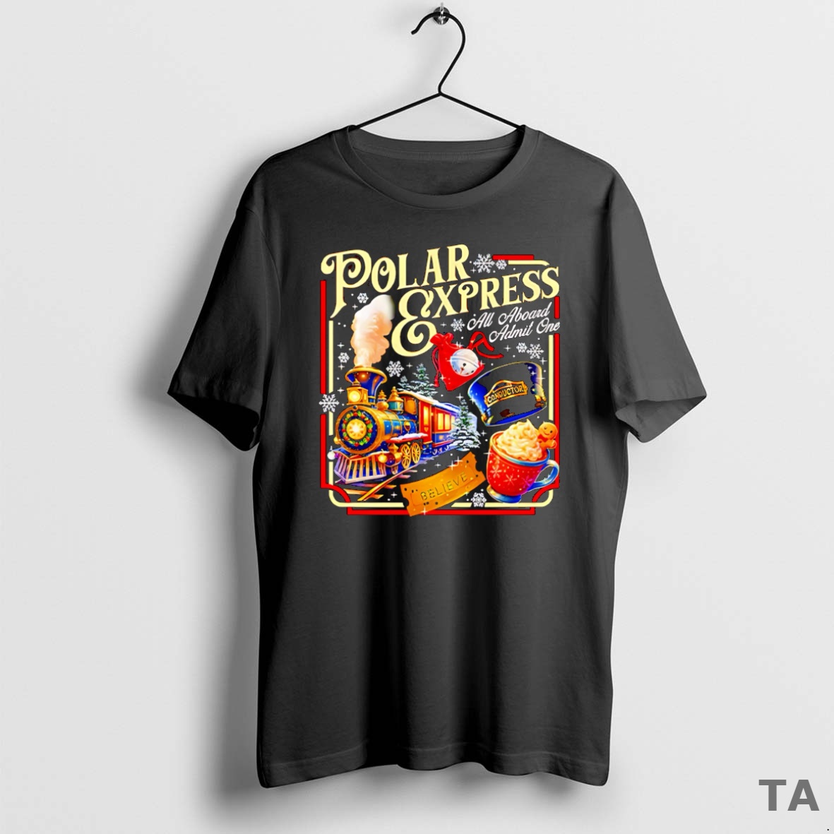 Top Polar Express All Aboard Admit One Christmas T Shirt Sweater
