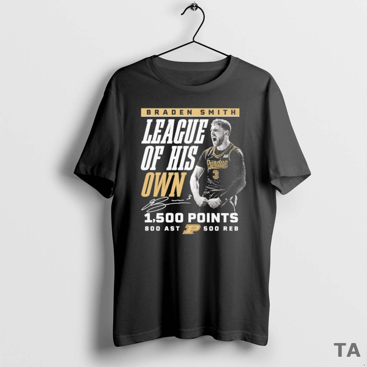 Top Purdue Boilermakers Braden Smith League Of His Own 1500 Points T Shirt Sweater
