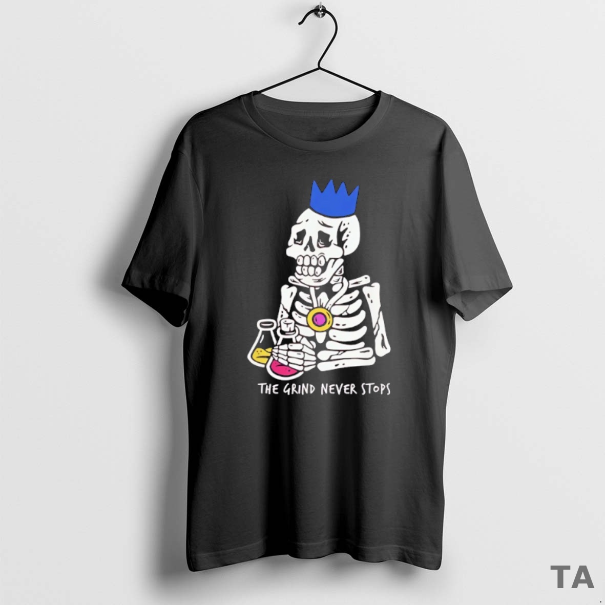 Top Skeleton Old School Runescape The Grind Never Stops T Shirt Sweater