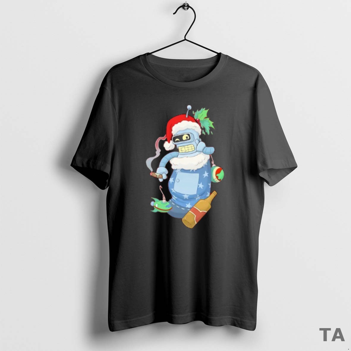 Top Stocking Stuffer Bendy Holding Cigar Merry Christmas T Shirt Sweater