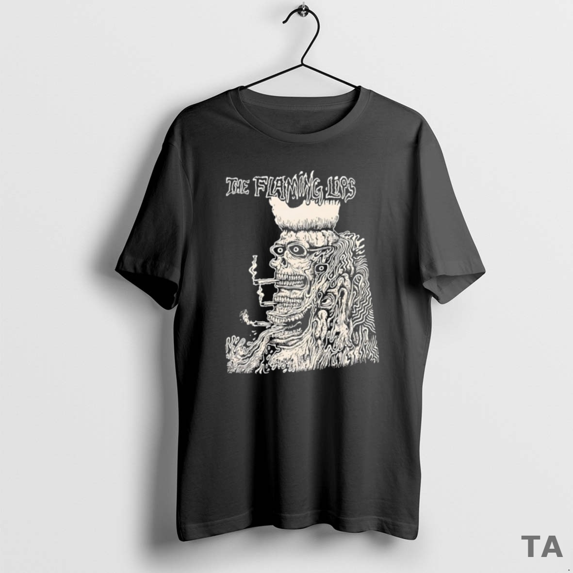 Top The Flaming Lips Band Skeleton Smoking T Shirt Sweater