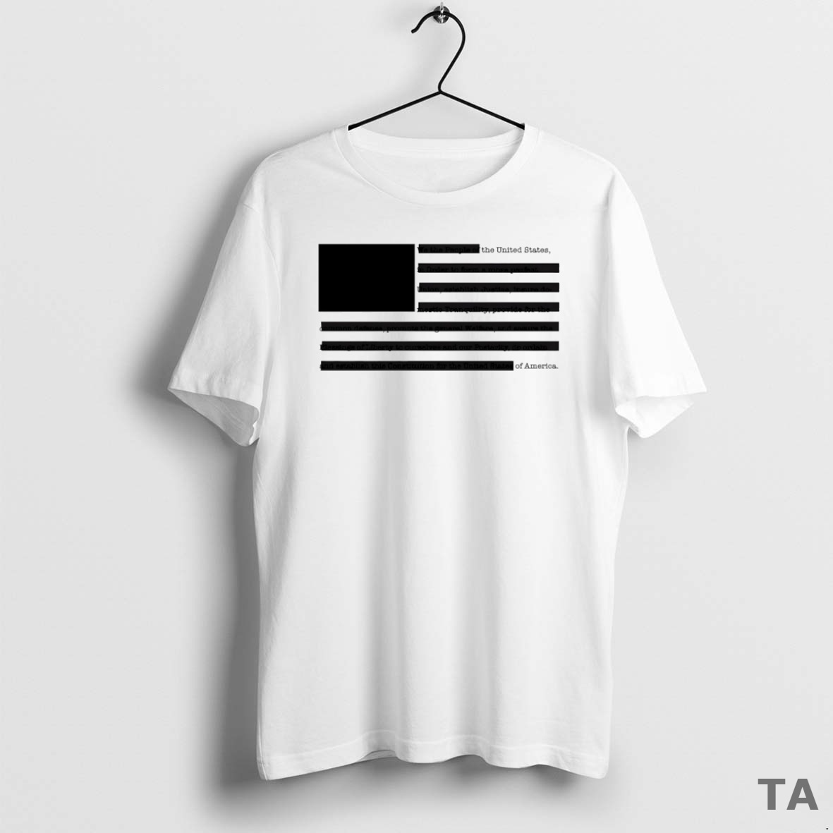 Top The United States Of America Redacted Preamble Flag Circle T Shirt Sweater