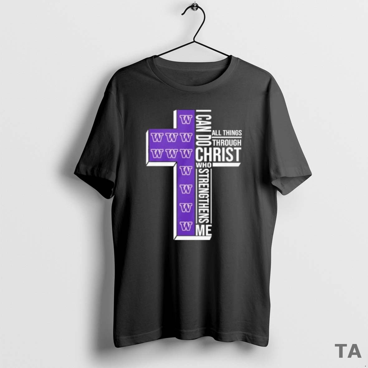 Top Washington Basketball Logo I Can Do All Things Through Christ Who Strengthens Me T Shirt Sweater