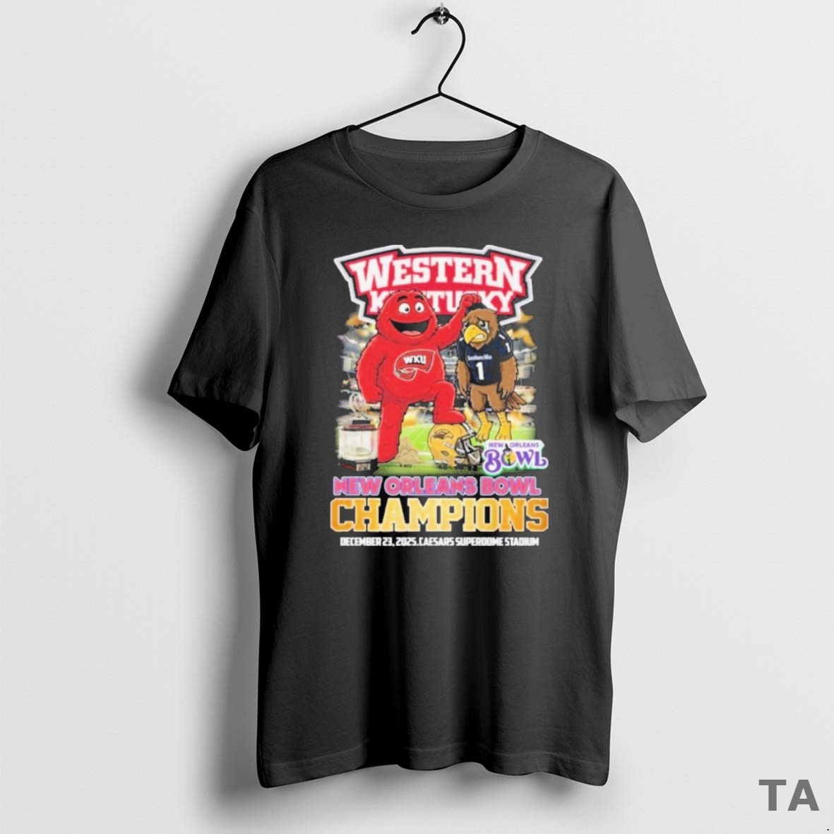 Top Western Kentucky New Orleans Bowl Champions 2025 Mascot T Shirt Sweater