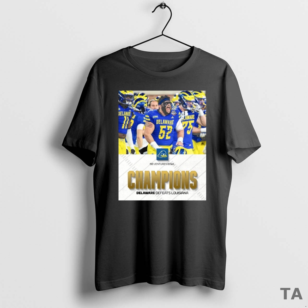 Top Delaware Blue Hens Defeats Louisiana Ragin Cajuns 68 Ventures Bowl Champions T Shirt Sweater