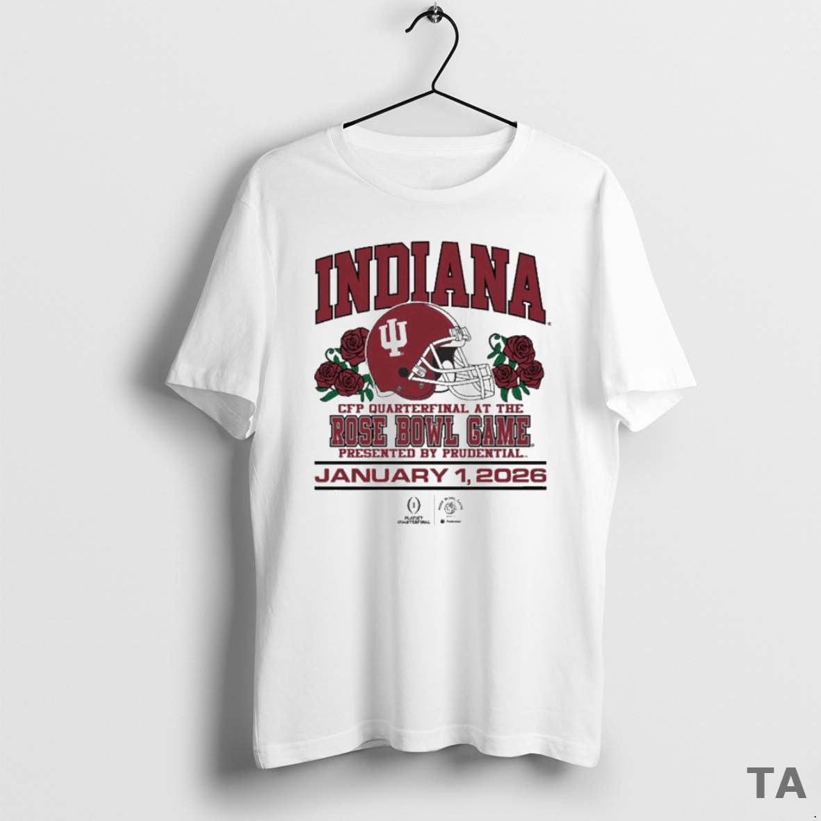 Top Indiana Hoosiers Football 2026 College Football Playoff Quarterfinal At The Rose Bowl Game Presented By Prudential Jan 1 Helmet Logos T Shirt Sweater