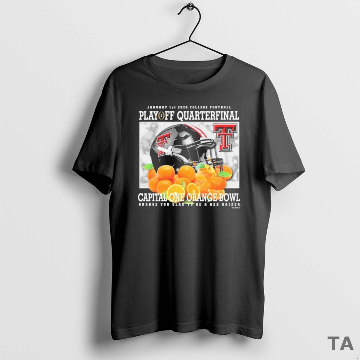 Top Jan 1 College Football Playoff Quarterfinal Capital One Orange Bowl Orange You Glad To Be A Texas Tech Red Raiders Helmet T Shirt Sweater