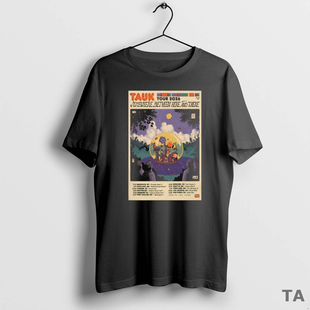 Top Tauk Somewhere Between Here And There Tour 2026 Live Concert T Shirt Sweater