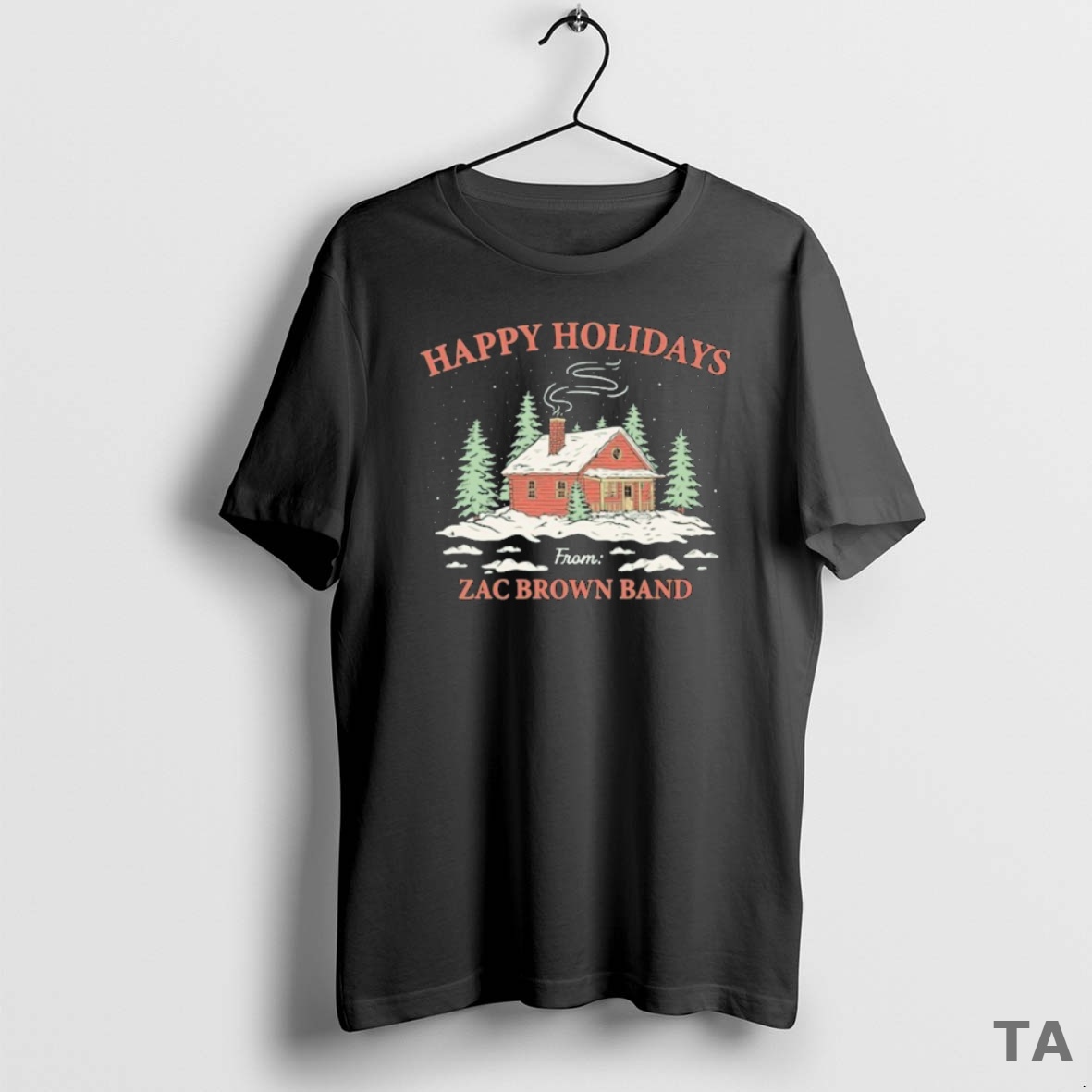 Top Zac Brown Band Happy Holiday Cabin T Shirt Sweater