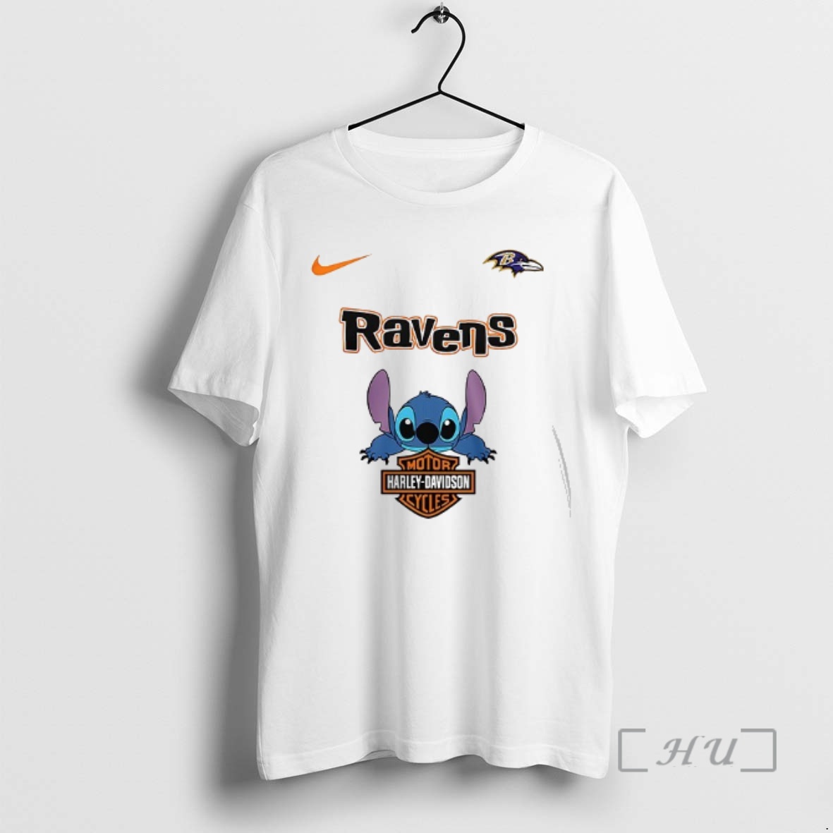Trending Baltimore Ravens X Stitch Harley Davidson Double Sided Graphic Premium T Shirts Sweater Hoodie