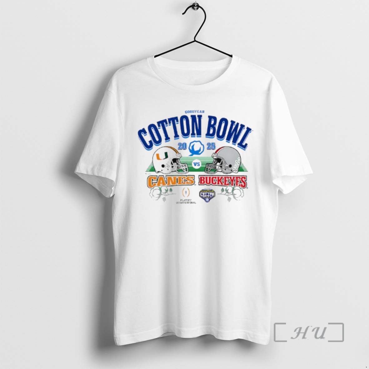 Trending Goodyear Cotton Bowl 2025 Canes Vs Buckeyes Playoff Quarterfinal Premium T Shirts Sweater Hoodie