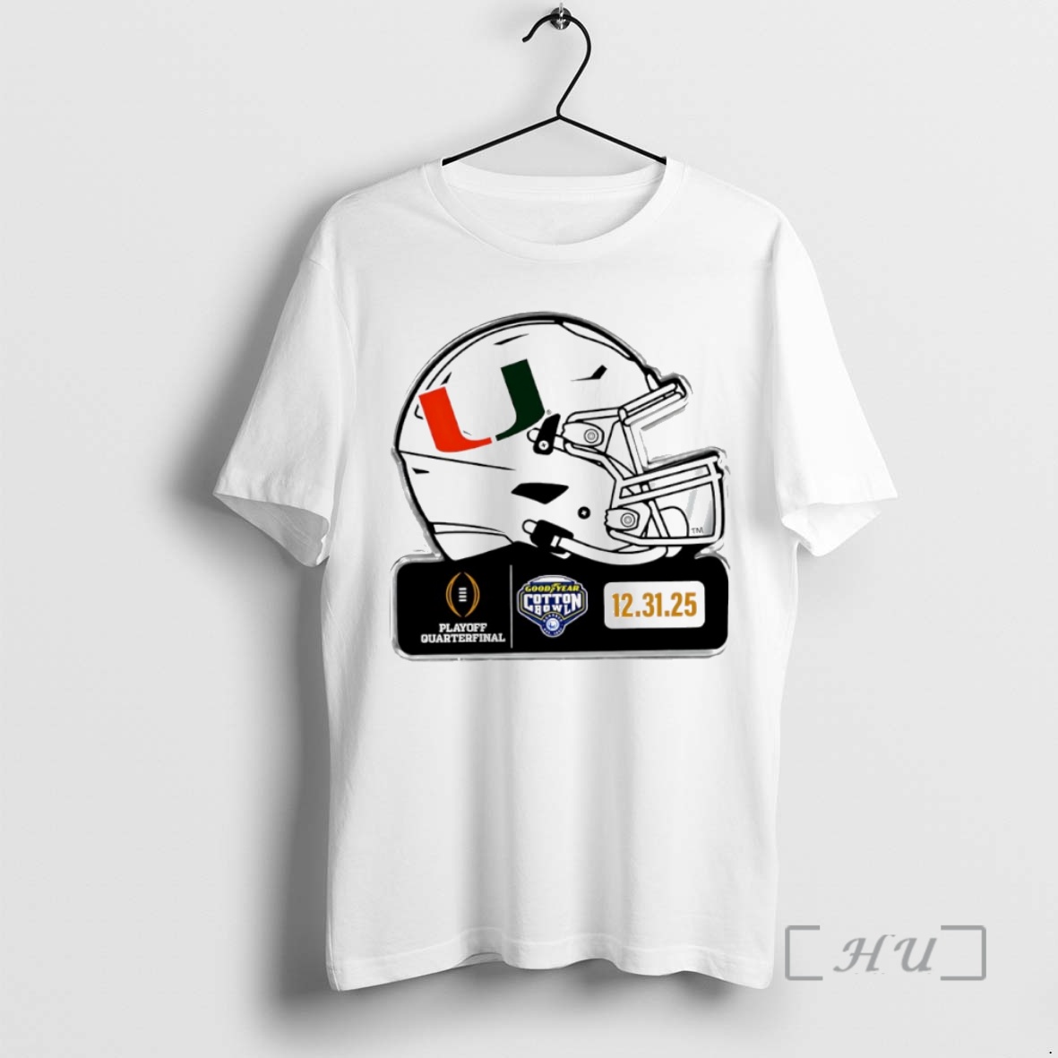 Trending Miami Hurricanes 2025 Cfp Goodyear Cotton Bowl Helmet Circle Premium T Shirts Sweater Hoodie