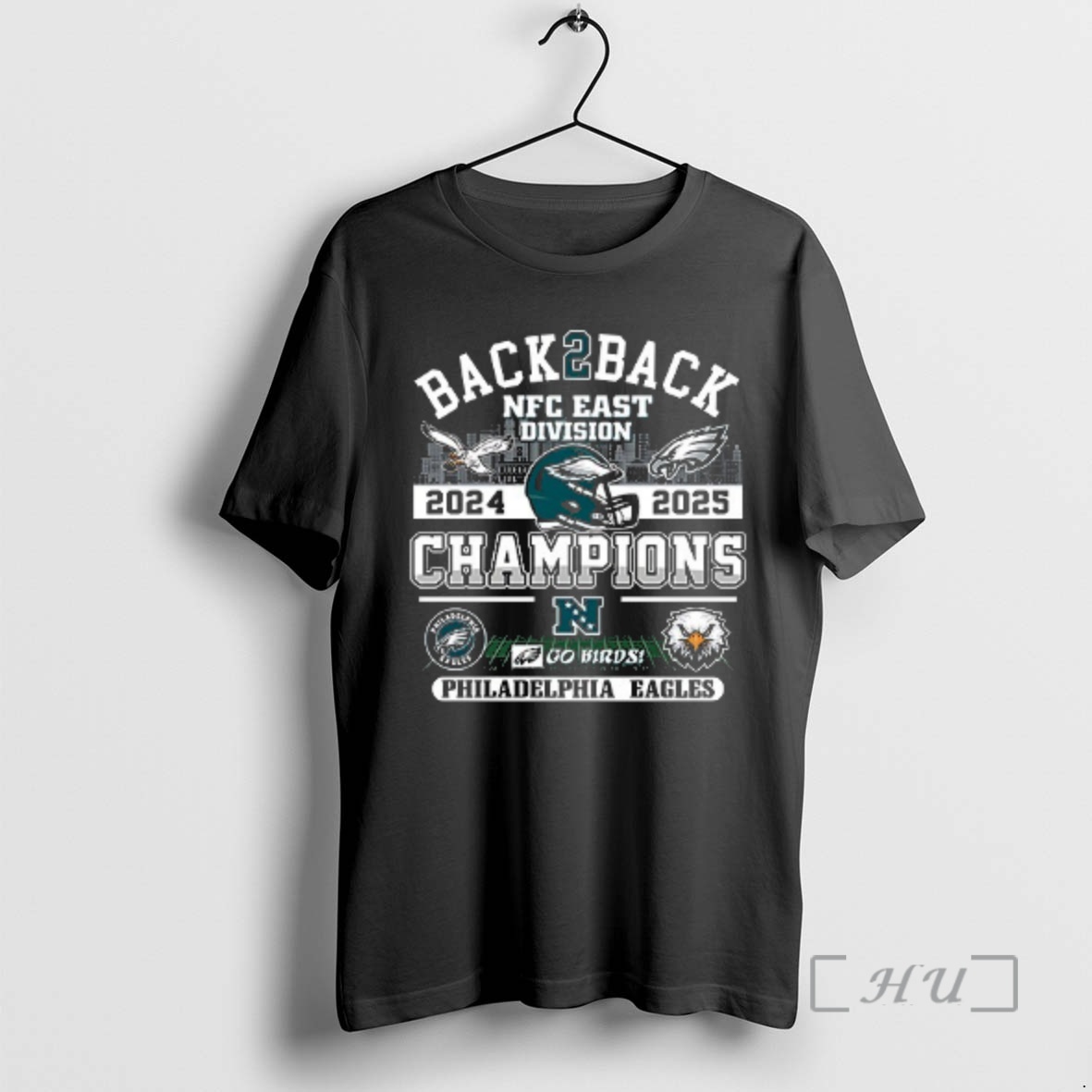Trending Philadelphia Eagles Back 2 Back Nfc East Division Champions City Skyline Name Roster Double Sided Graphic Premium T Shirts Sweater Hoodie