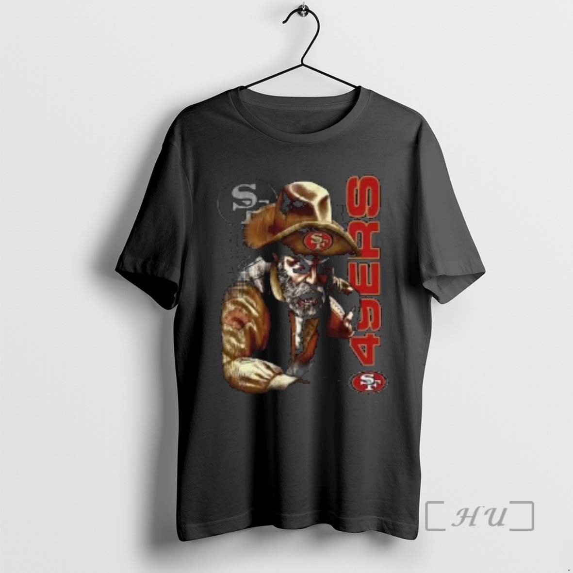 Trending San Francisco 49ers Mascot Gold Miner Circle Black Premium T Shirts Sweater Hoodie