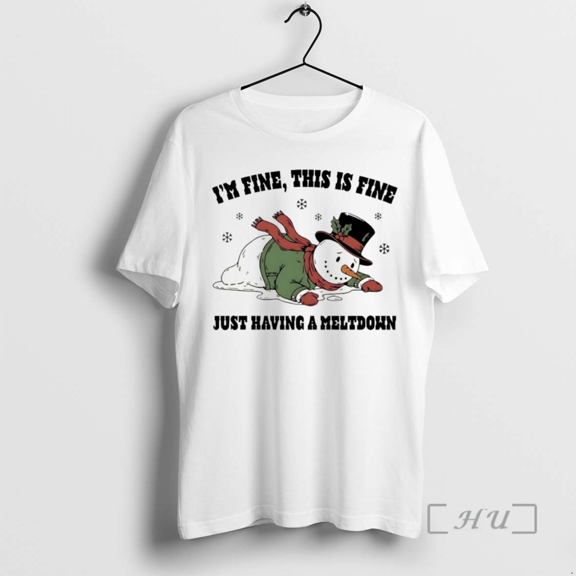 Trending Snowman Im Fine This Is Fine Just Having A Meltdown Circle Premium T Shirts Sweater Hoodie