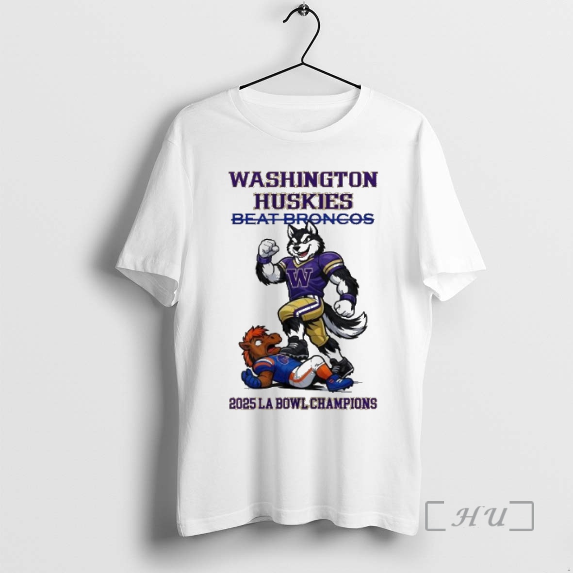 Trending Washington Huskies Beat Broncos Ncaa 2025 La Bowl Champions Mascot Premium T Shirts Sweater Hoodie
