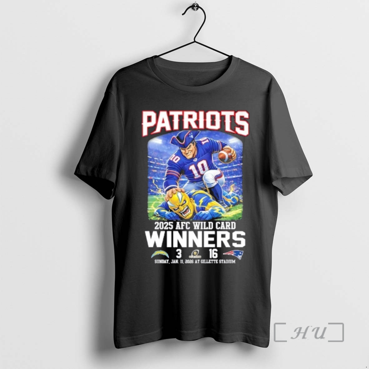 Officials 2025 Afc Wild Card Winners New England Patriots Beat Los Angeles Chargers At Gillette Stadium Premium T Shirts Sweater Hoodie