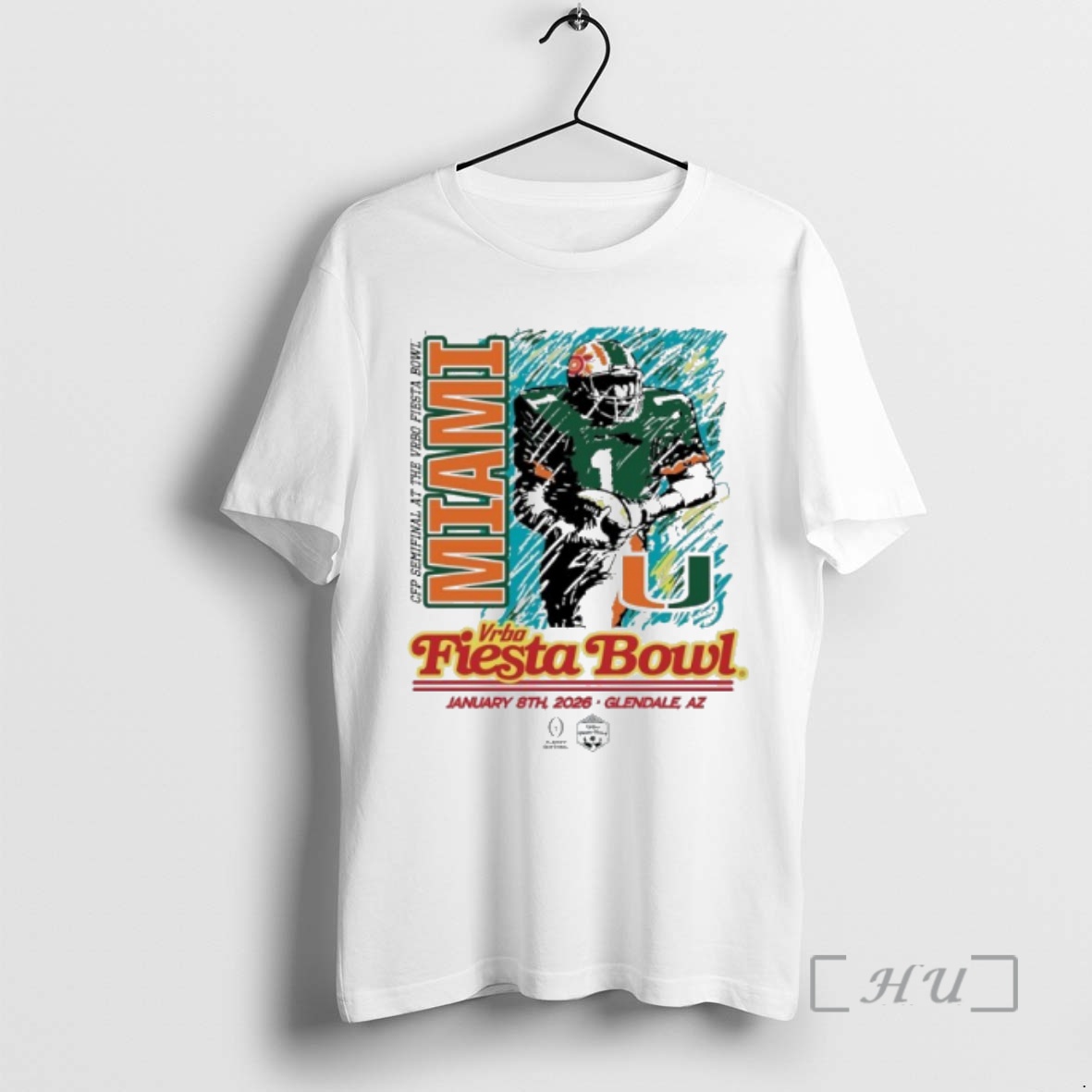Officials 2026 Vrbo Fiesta Bowl Miami Hurricanes Cfp Semifinal Breakaway Blur Premium T Shirts Sweater Hoodie