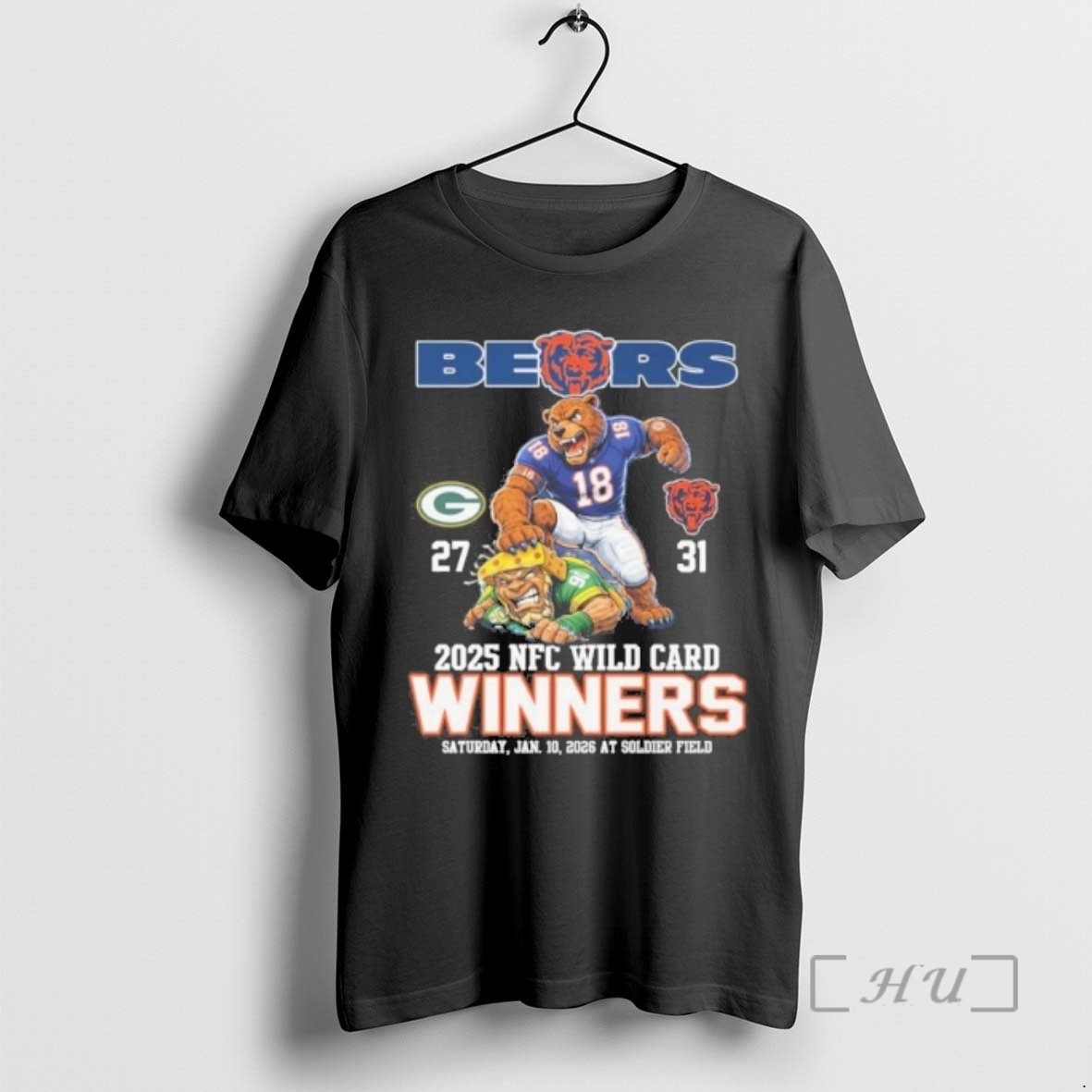 Officials Bears Mascot 2025 Nfc Wild Card Winners Saturday Jan 10 2026 At Soldier Field Premium T Shirts Sweater Hoodie