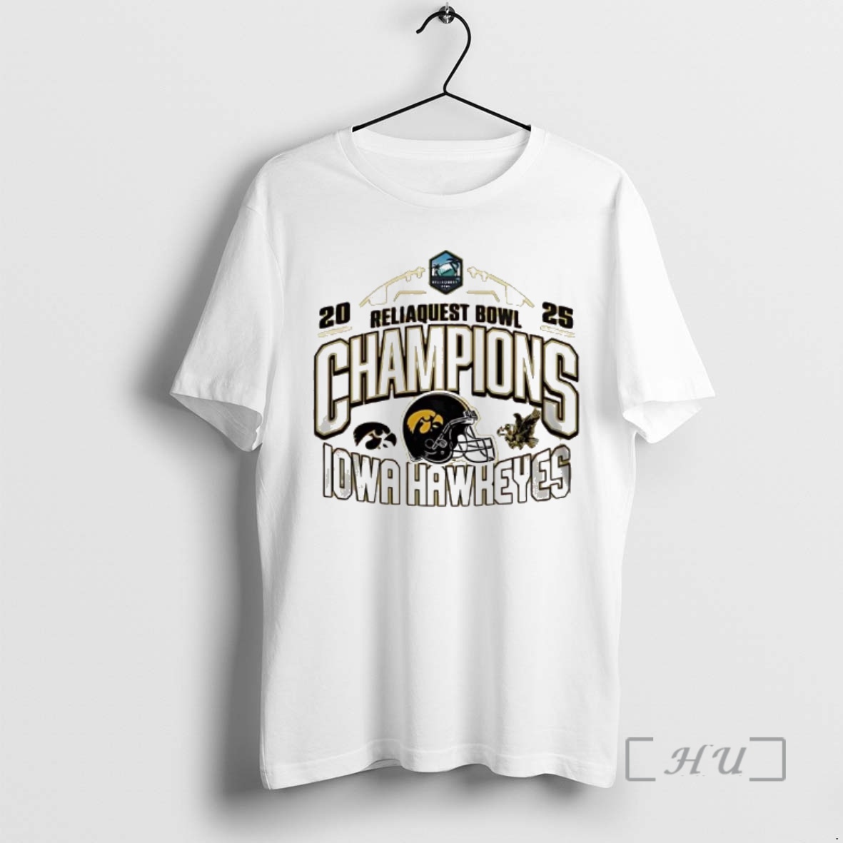 Officials Iowa Hawkeyes 2025 Reliaquest Bowl Champions Helmet Premium T Shirts Sweater Hoodie