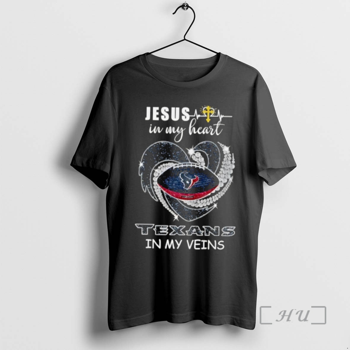Officials Jesus In My Heart Texans In My Veins Premium T Shirts Sweater Hoodie