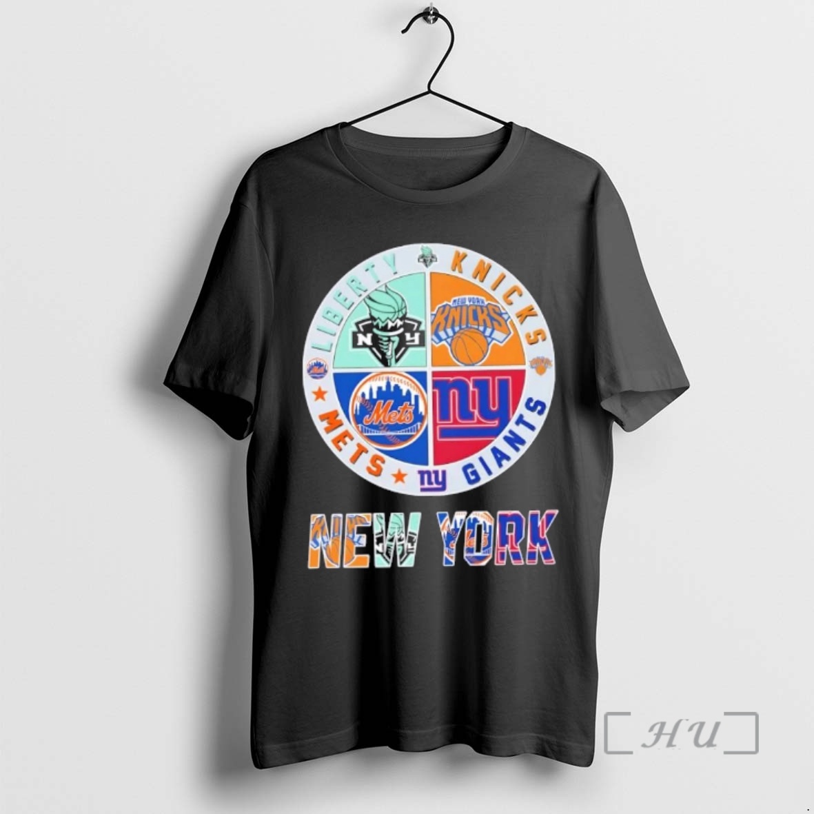 Officials New York City Sports Liberty Knicks Giants Mets Logos Combine Premium T Shirts Sweater Hoodie