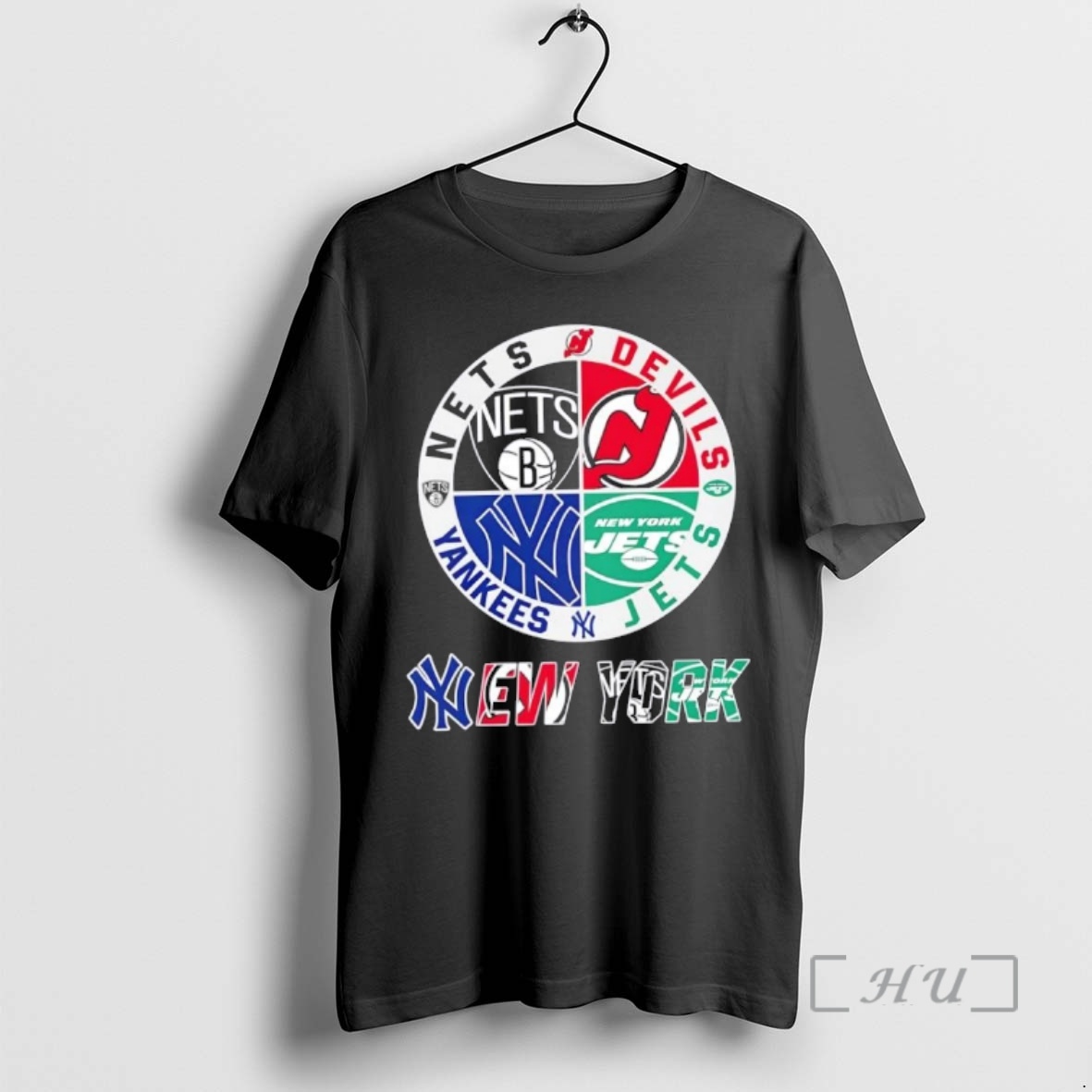 Officials New York City Sports Nets Devils Jets Yankees Logos Combine Premium T Shirts Sweater Hoodie