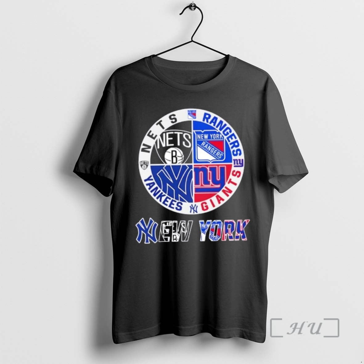 Officials New York City Sports Nets Rangers Giants Yankees Logos Combine Premium T Shirts Sweater Hoodie