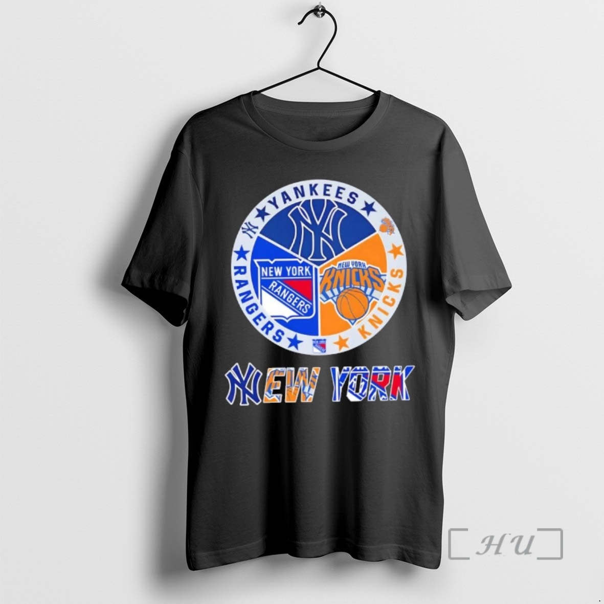 Officials New York City Sports Yankees Knicks Rangers Logos Combine Premium T Shirts Sweater Hoodie