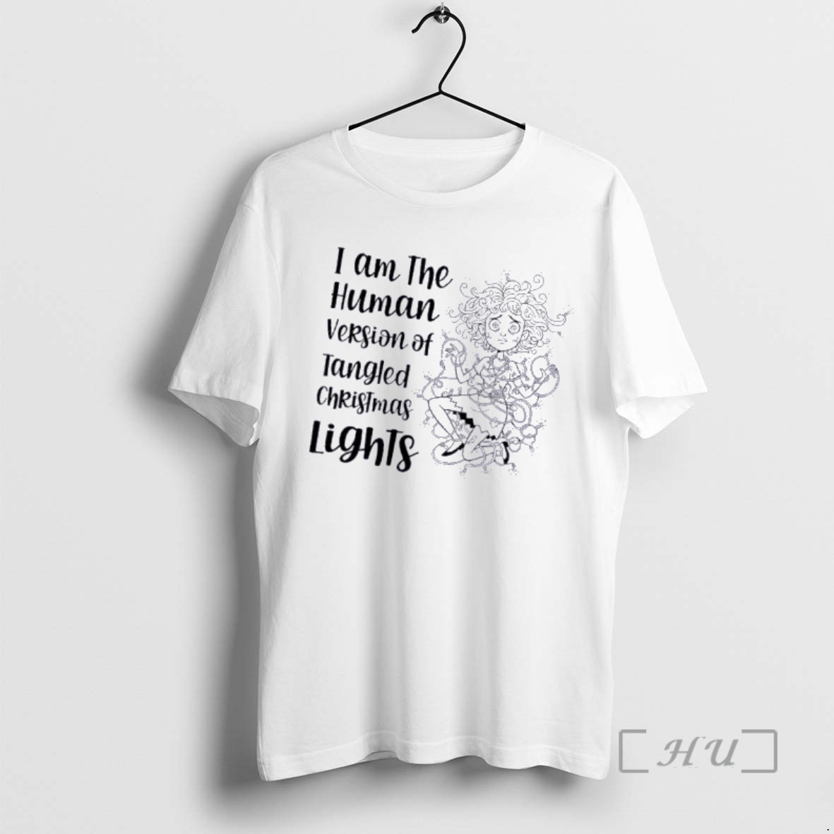 Officials Women I Am The Human Version Of Tangled Christmas Lights Premium T Shirts Sweater Hoodie