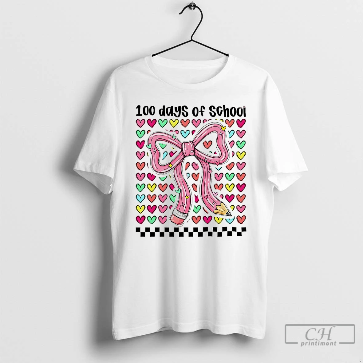 Premium Coquette Bow Pencil 100 Days Of School Valentines Day T Shirts Sweater Hoodie