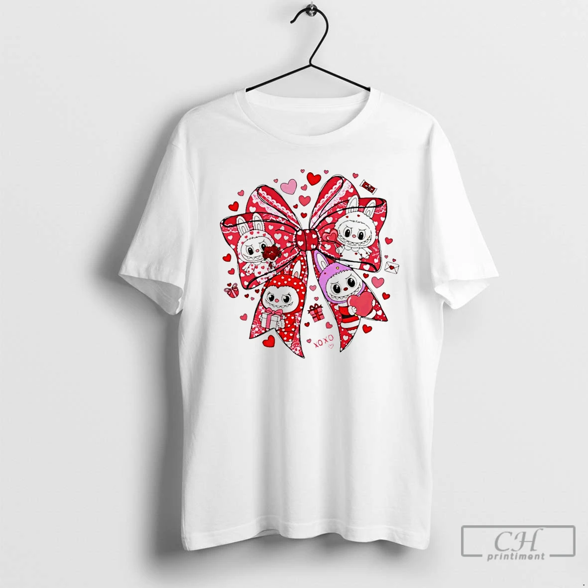 Premium Cute Monster Valentines Day Labubu Xoxo T Shirts Sweater Hoodie