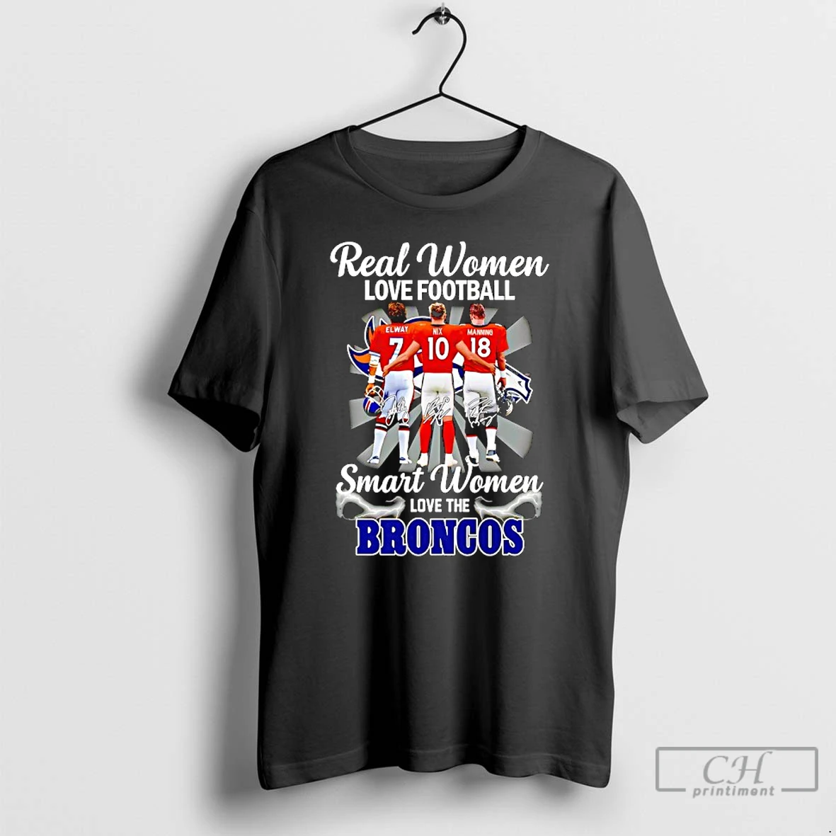 Premium Real Women Love Football Smart Women Love The Denver Broncos Signatures T Shirts Sweater Hoodie