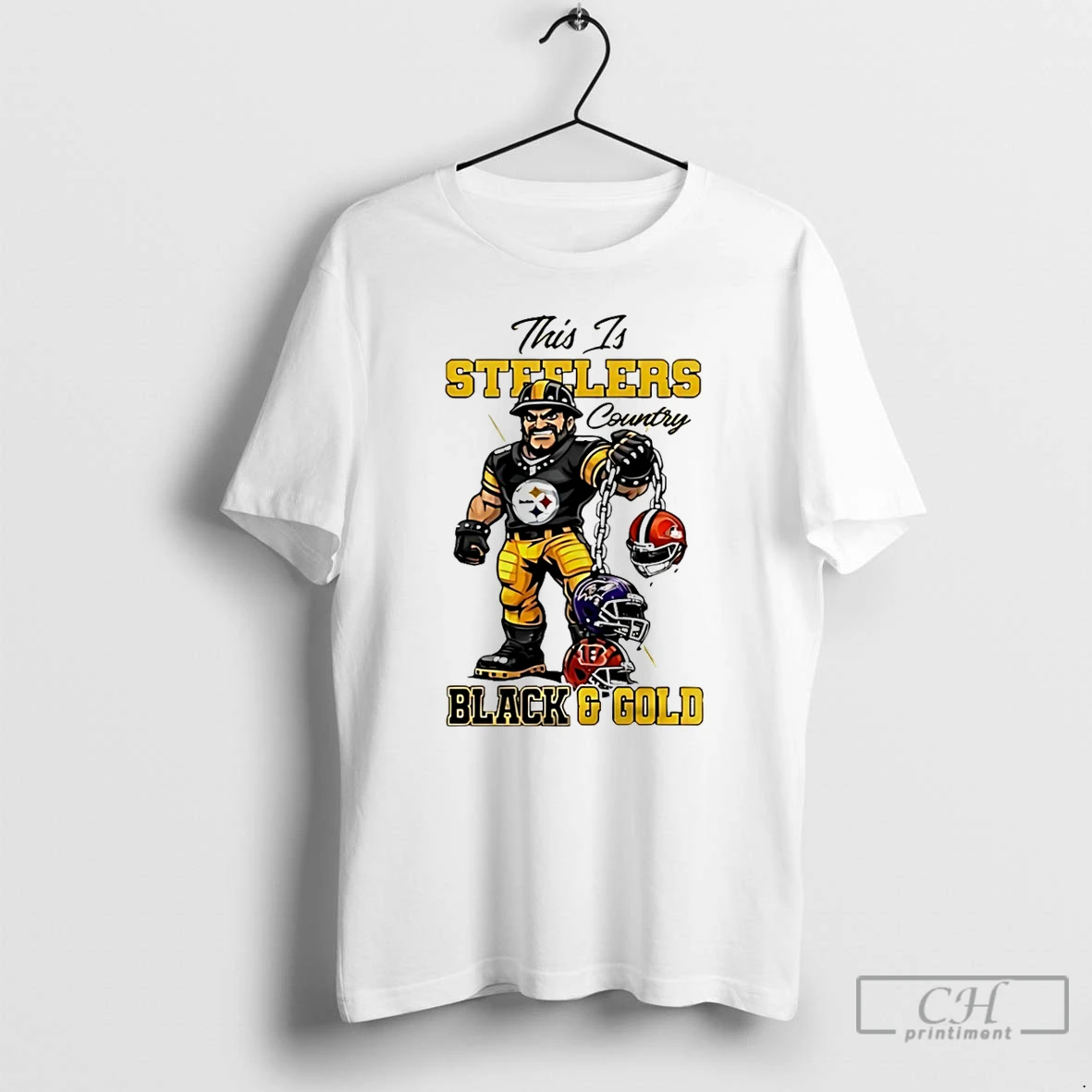 Premium Steelers Afc North Champions 2025 Mascot Black And Gold T Shirts Sweater Hoodie