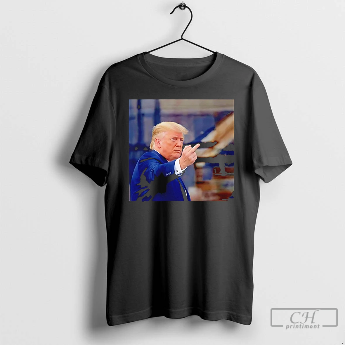 Premium Trump Middle Finger At Heckler T Shirts Sweater Hoodie