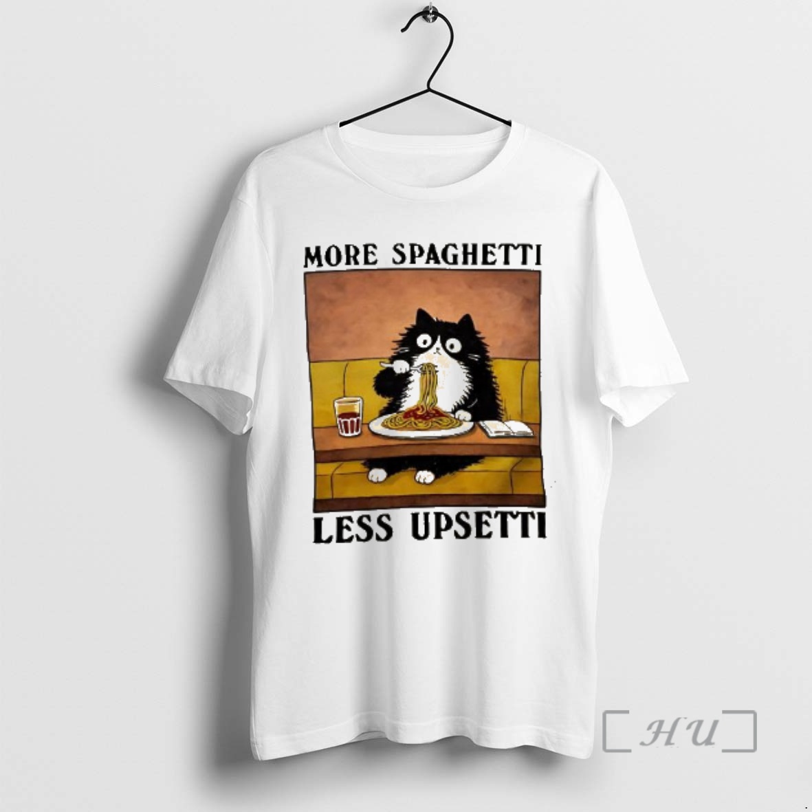 Trending More Spaghetti Less Upsetti Black Cat Eating Italian Food Premium T Shirts Sweater Hoodie