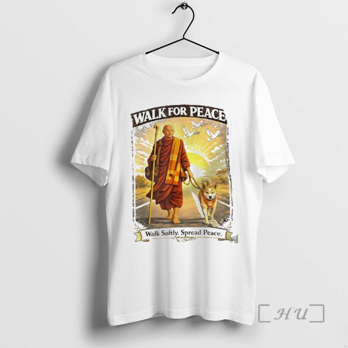 Trending Walk For Peace Walk Softly Spread Peace Monks And Aloka The Peace Dog Premium T Shirts Sweater Hoodie