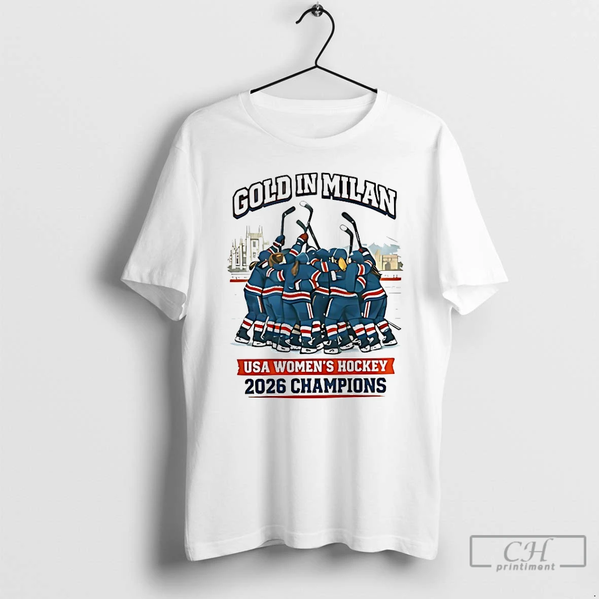Classic Gold In Milan Usa Womens Hockey 2026 Champions T Shirts Sweater Hoodie