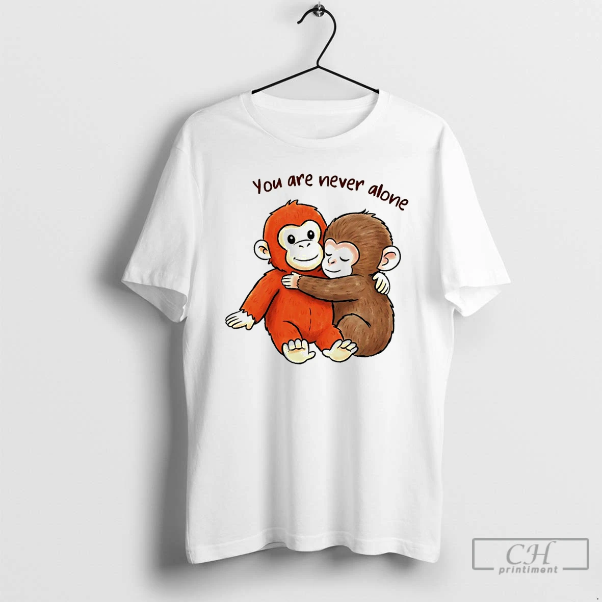 Classic Punch The Monkey Panchi Kun Your Are Never Alone Vintage T Shirts Sweater Hoodie