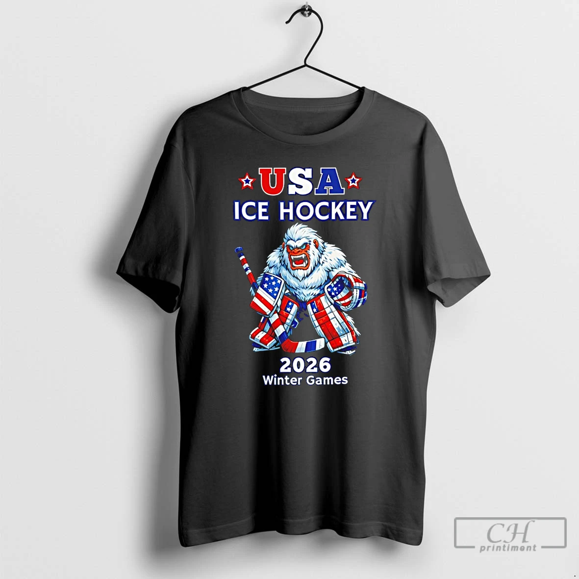 Classic Yeti Bigfoot Ice Hockey Usa 2026 Winter Games Olympic T Shirts Sweater Hoodie