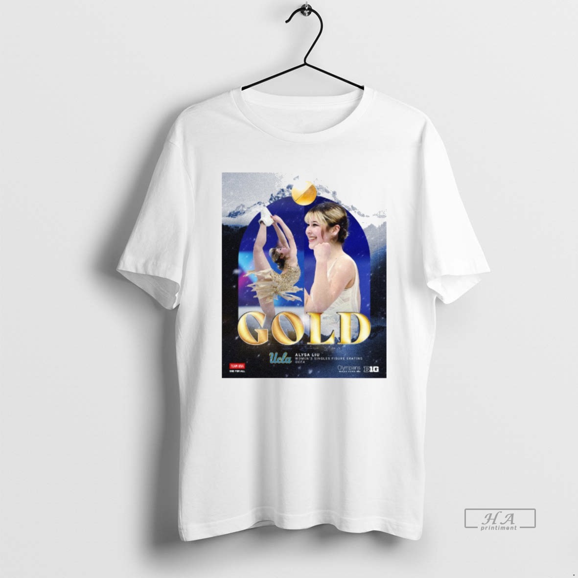 Official Alysa Liu Womens Singles Figure Skating Ucla Gold Medals T Shirt