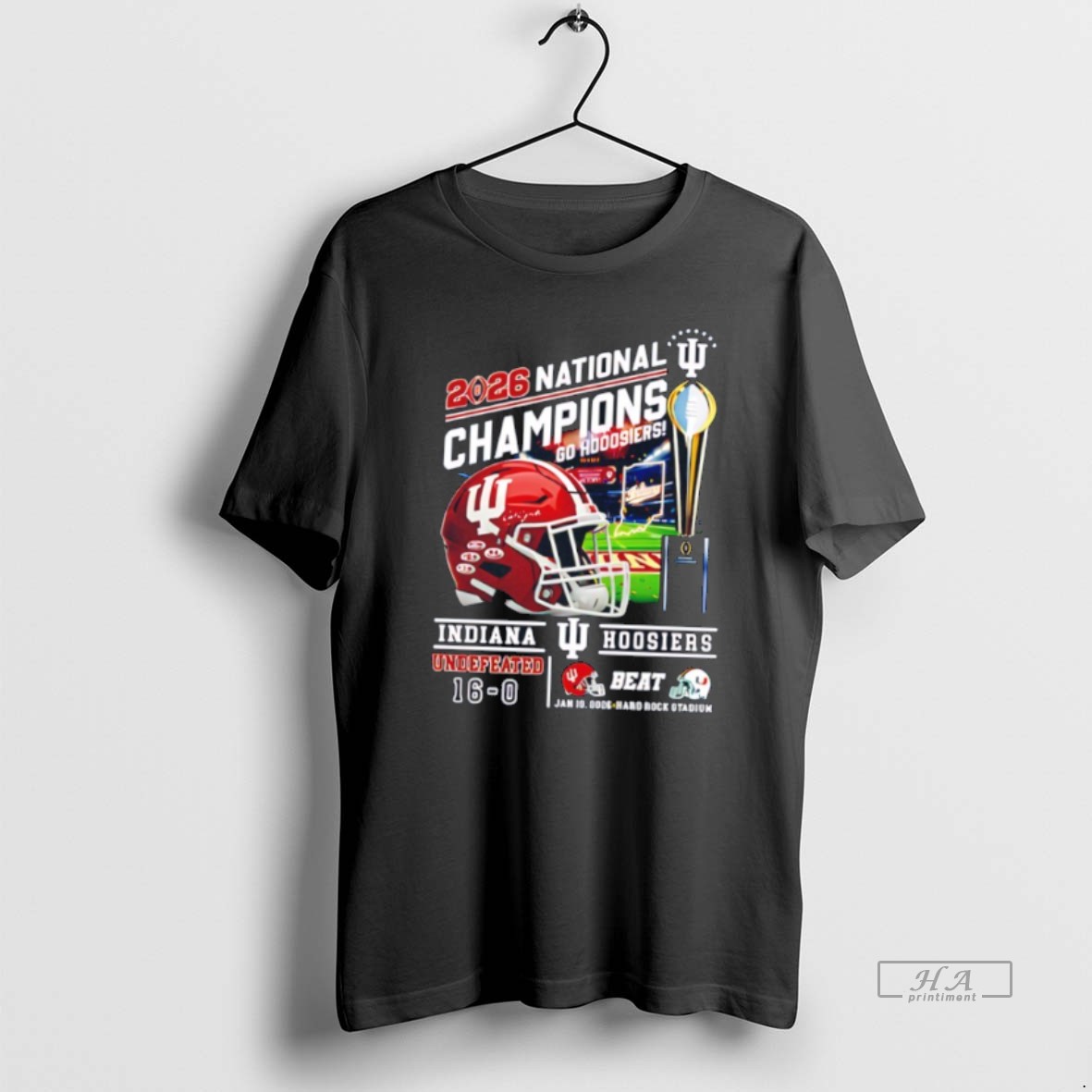 Official Indiana 2026 National Champions Undefeated Beat Graphic T Shirt
