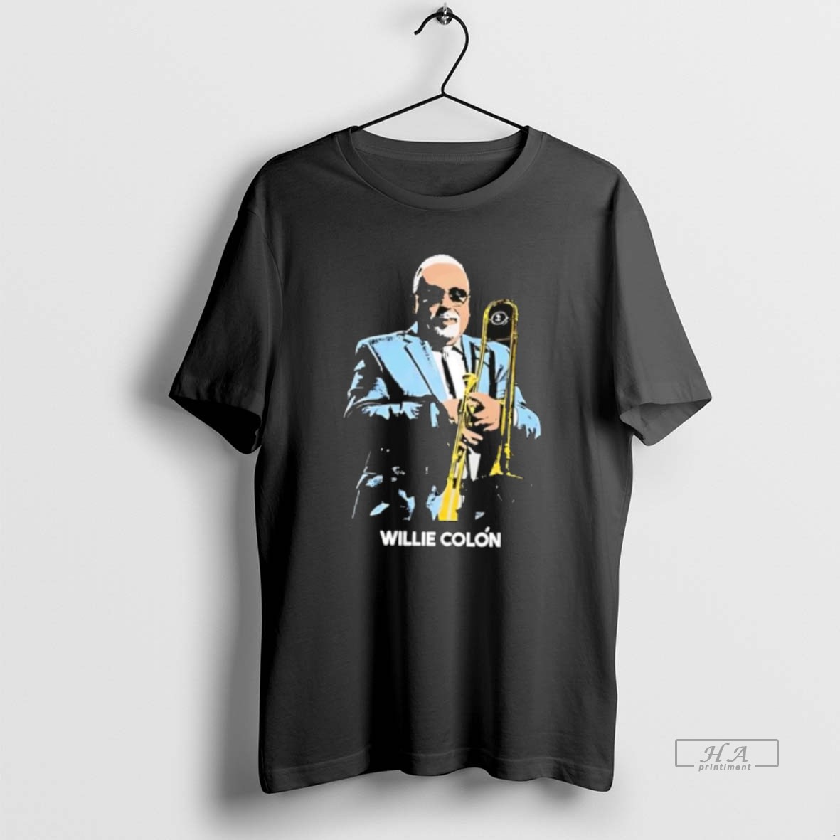 Official Willie Colon Salsa Musician Playing Trombone T Shirt
