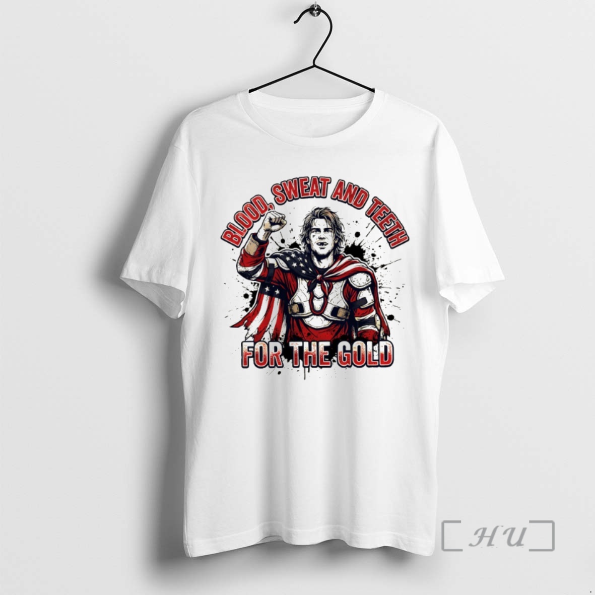 Officials Jack Hughes Bloody Blood Sweat And Teeth For The Gold Usa Hockey Olympic Golden Goal Premium T Shirts Sweater Hoodie