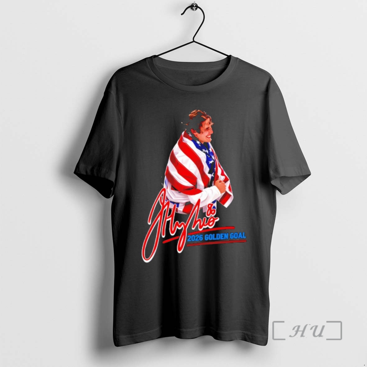 Officials Jack Hughes Team Usa Hockey American Flag Olympic 2026 Golden Goal Signature Premium T Shirts Sweater Hoodie