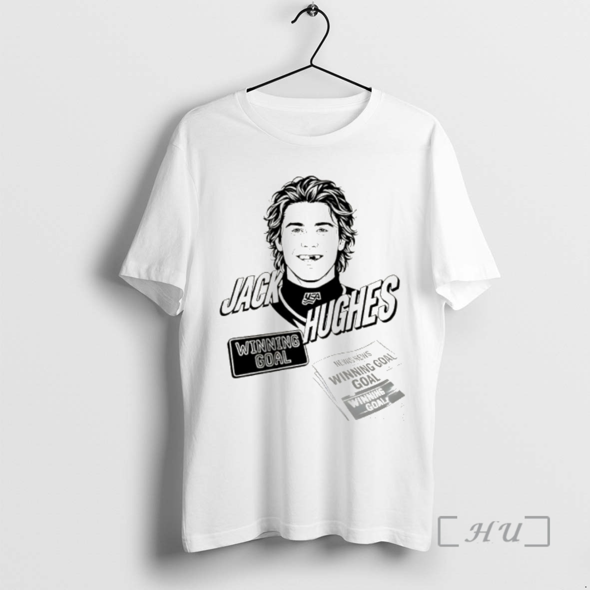 Officials Jack Hughes Usa Hockey Winning Goal New Jersey Devils Star 2026 Premium T Shirts Sweater Hoodie