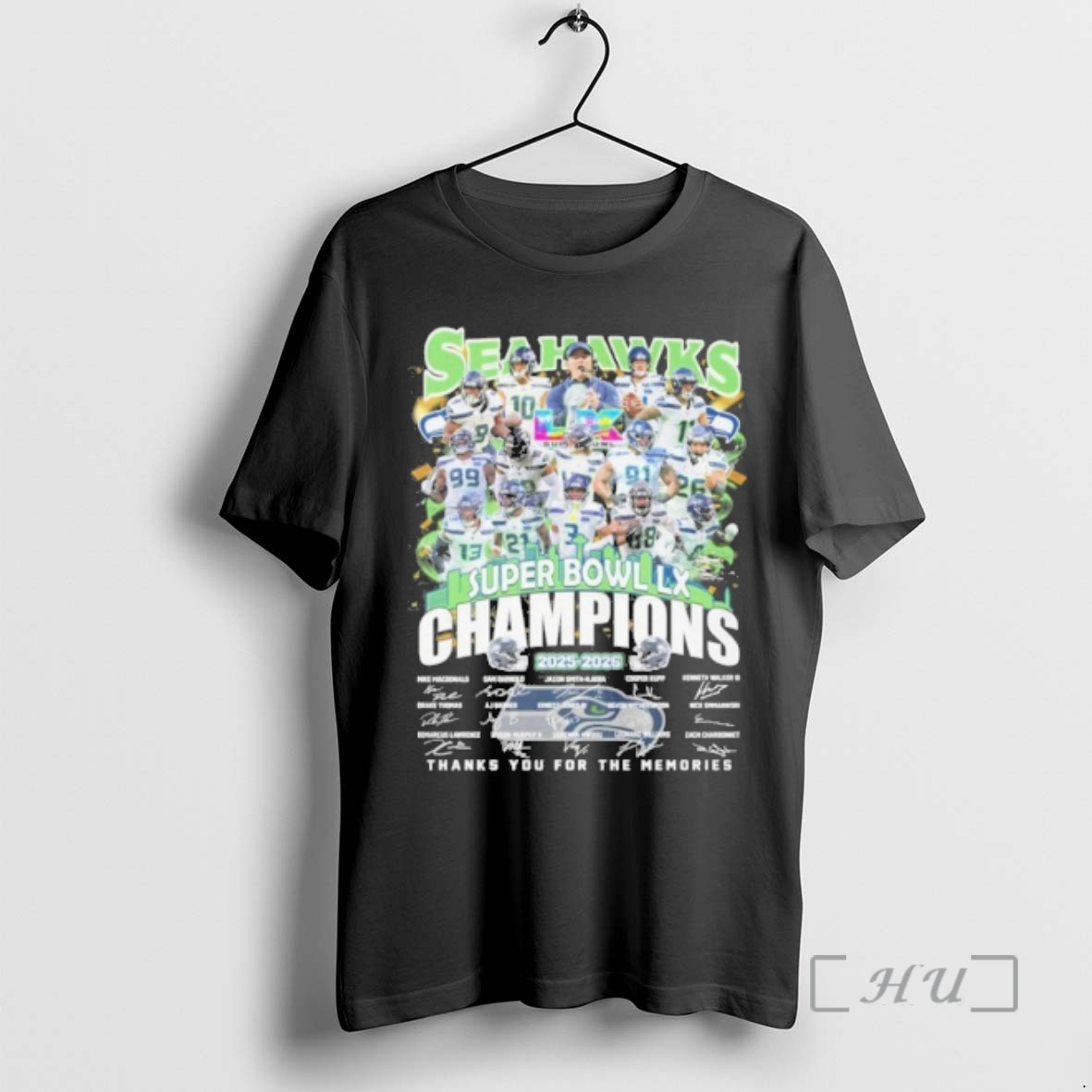 Officials Seahawks Team Player Super Bowl Lix Champions Signature Premium T Shirts Sweater Hoodie