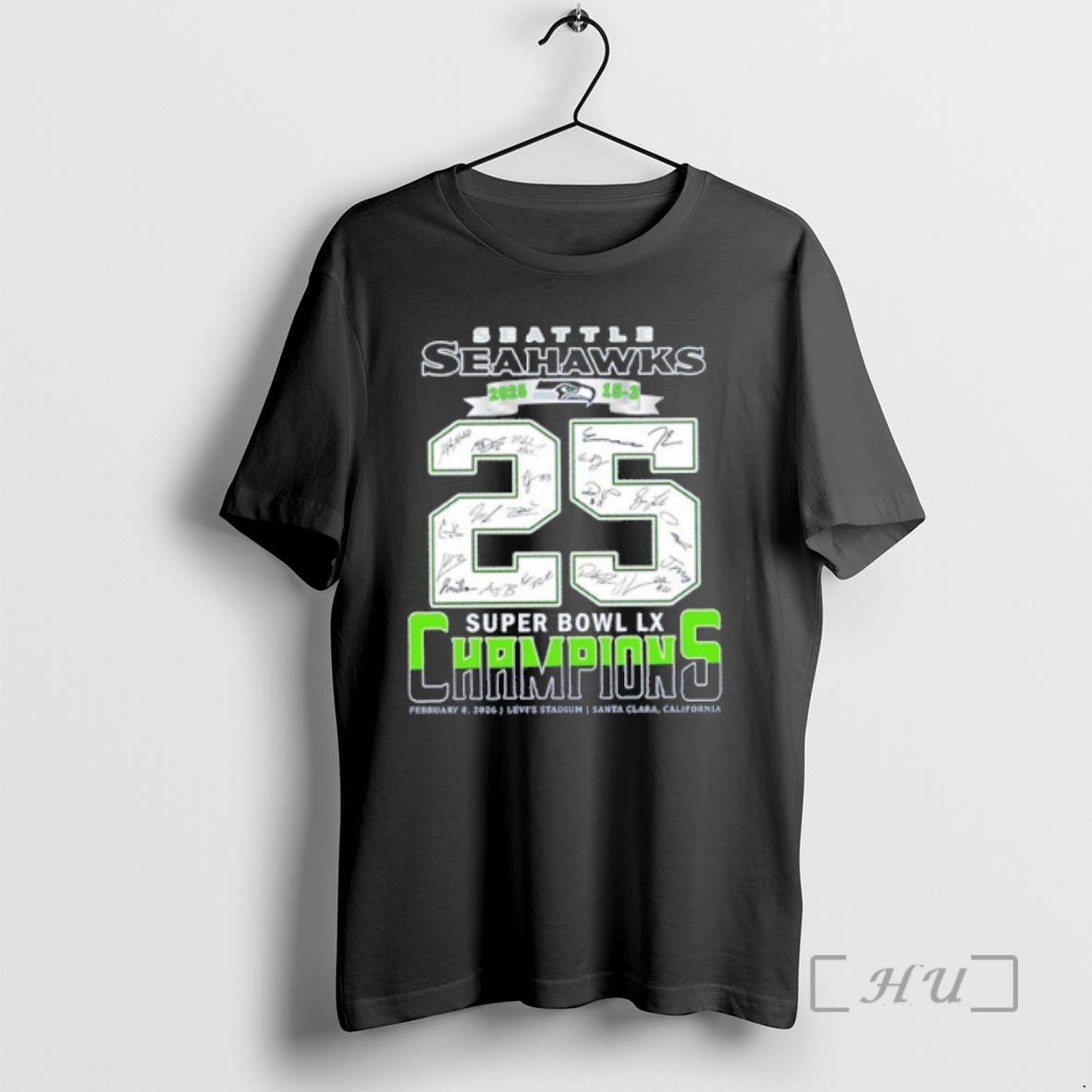 Officials Seattle Seahawks Super Bowl Lx Champions 25 Signatures Premium T Shirts Sweater Hoodie