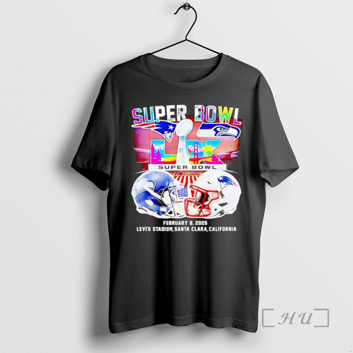 Officials Seattle Seahawks Face To Face New England Patriots Super Bowl Lx Matchup Helmet Premium T Shirts Sweater Hoodie